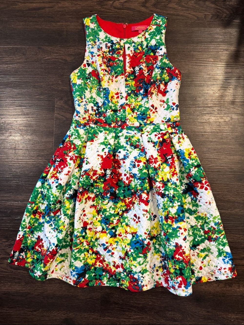 Catherine Catherine Malandrino Women’s Multicolor Print Fit & Flare Key Dress 4